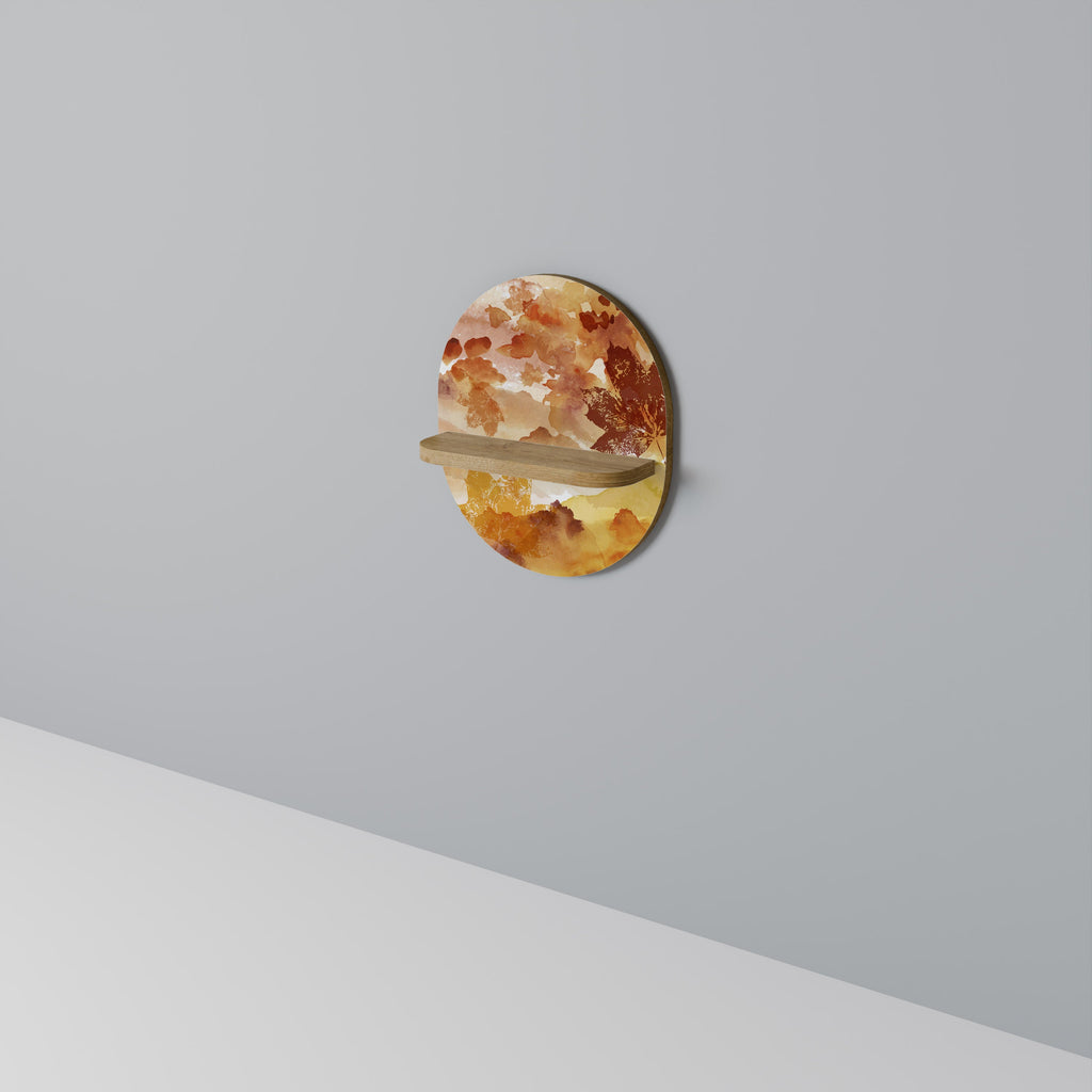 Étagère d'art ovale TRACES OF AUTUMN en effet chêne