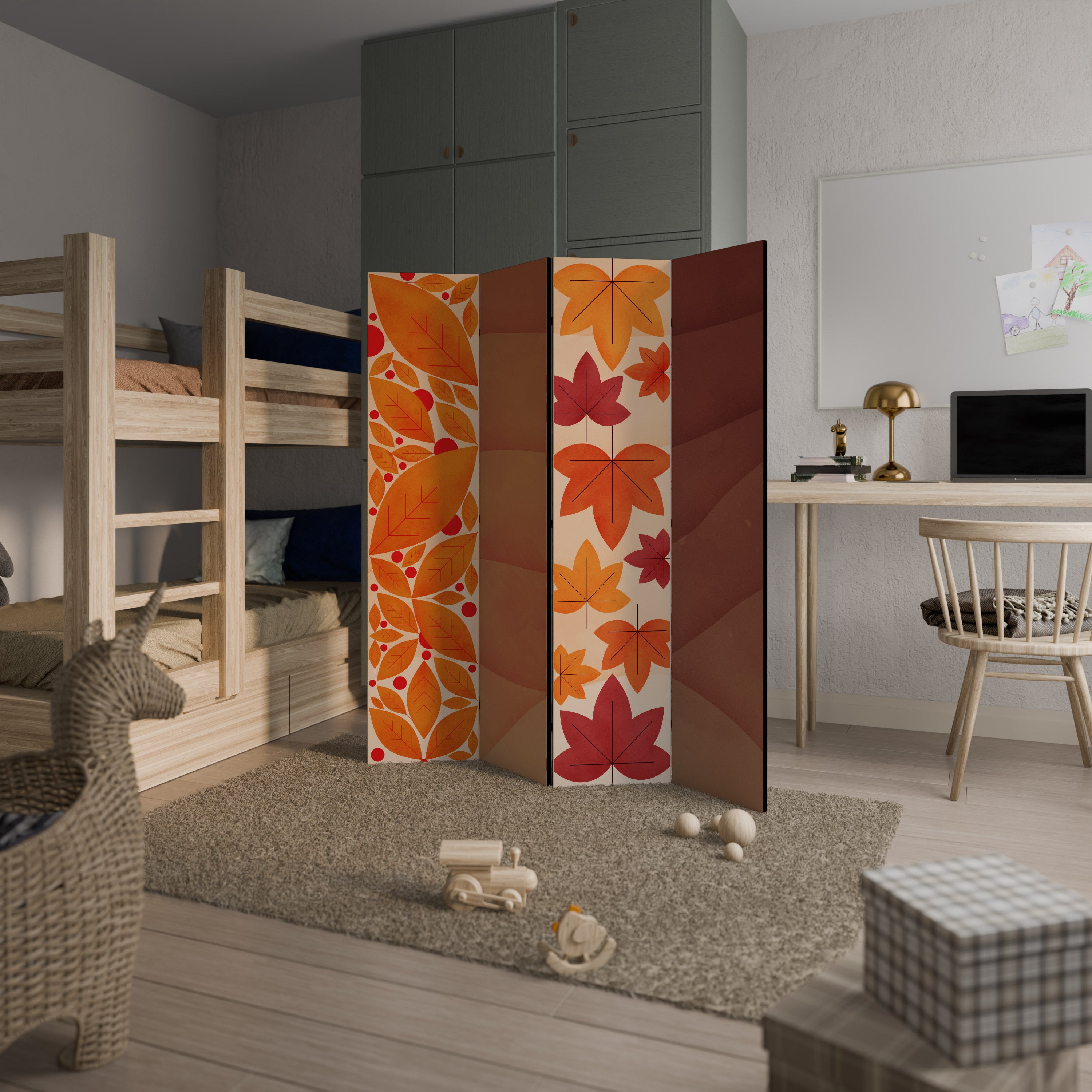 VIBRANT FALL FOLIAGE 4-Panel Room Divider