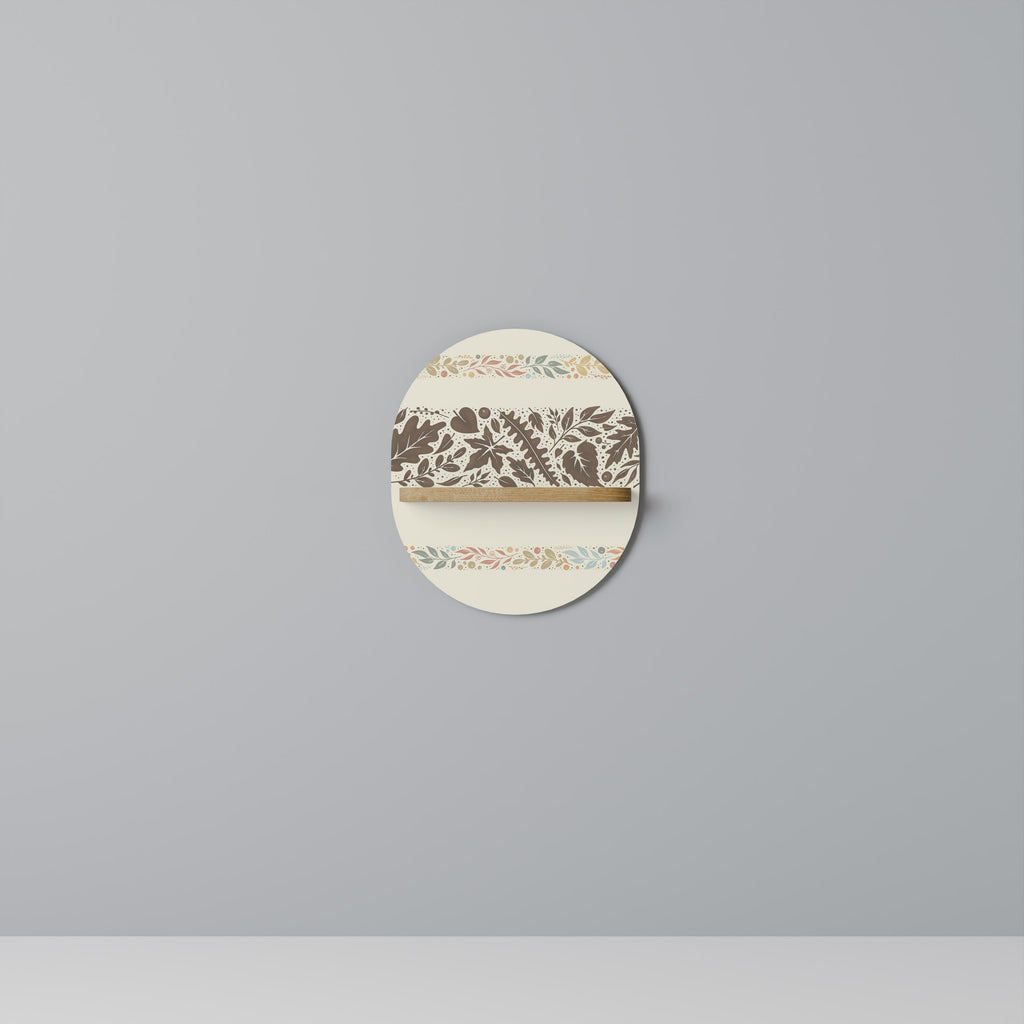 Étagère d'art ovale FOLIAGE ROWS effet chêne