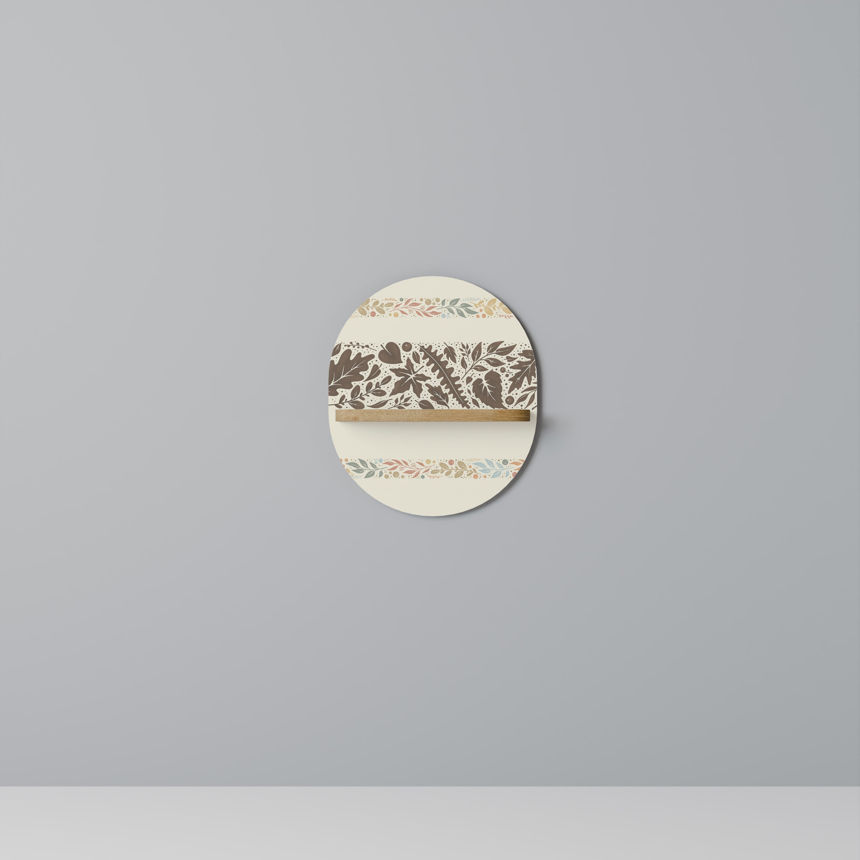 Étagère d'art ovale FOLIAGE ROWS effet chêne