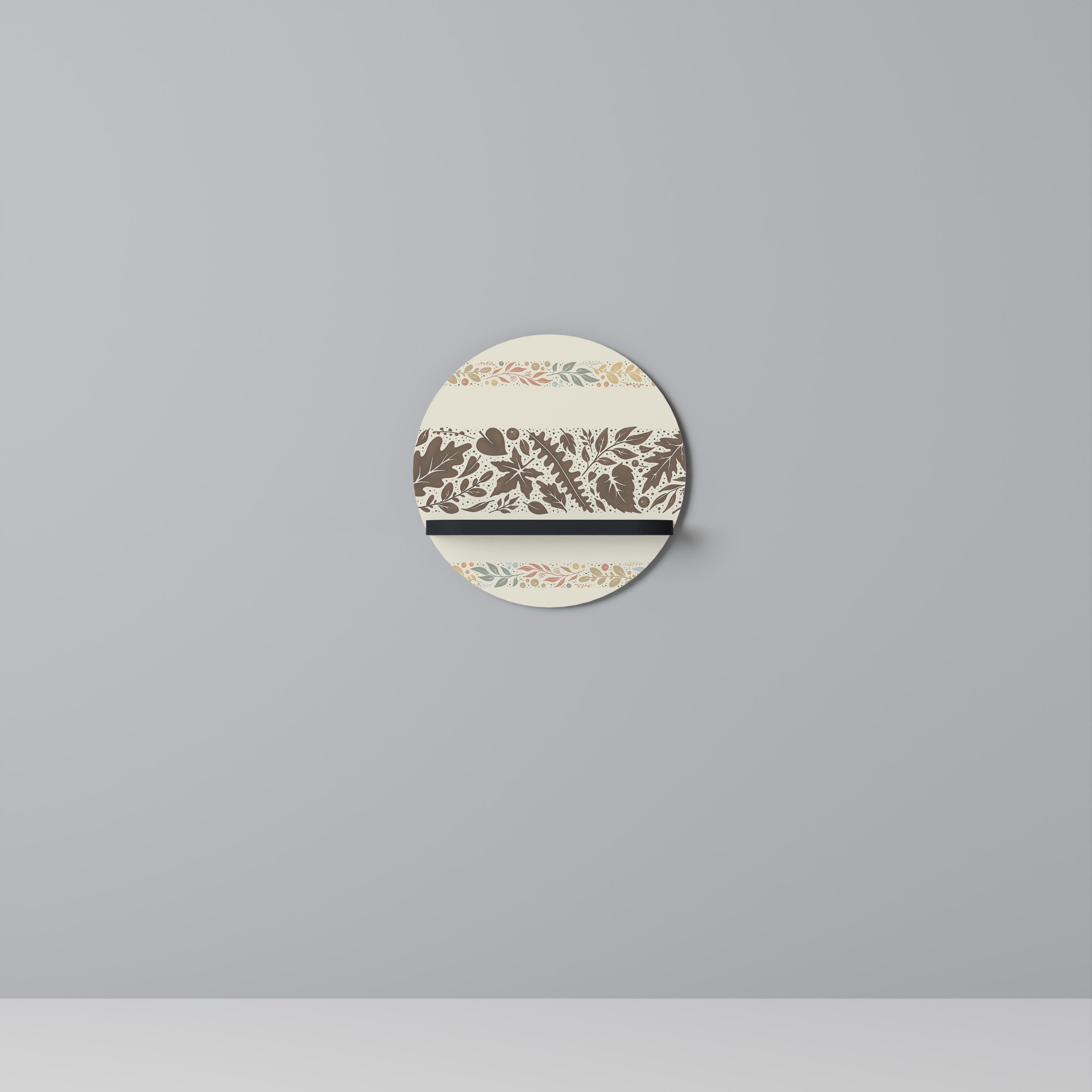 Étagère d'art ronde FOLIAGE ROWS en finition noire