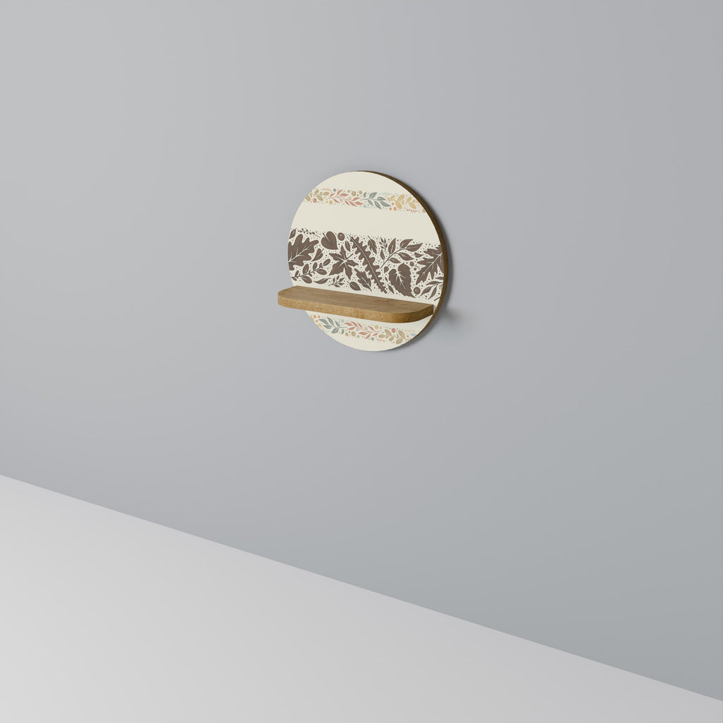 Étagère d'art ronde FOLIAGE ROWS effet chêne