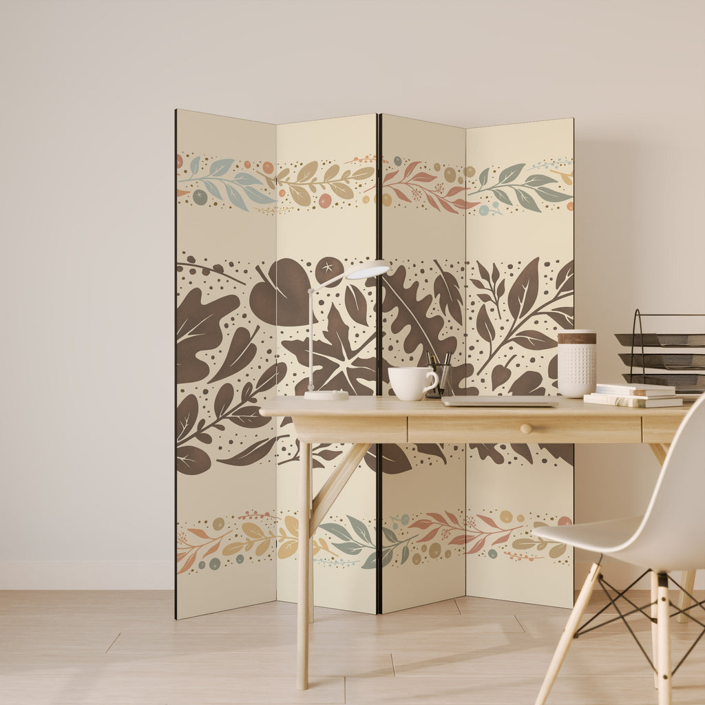 Séparateur de pièce décoratif à 4 panneaux FOLIAGE ROWS