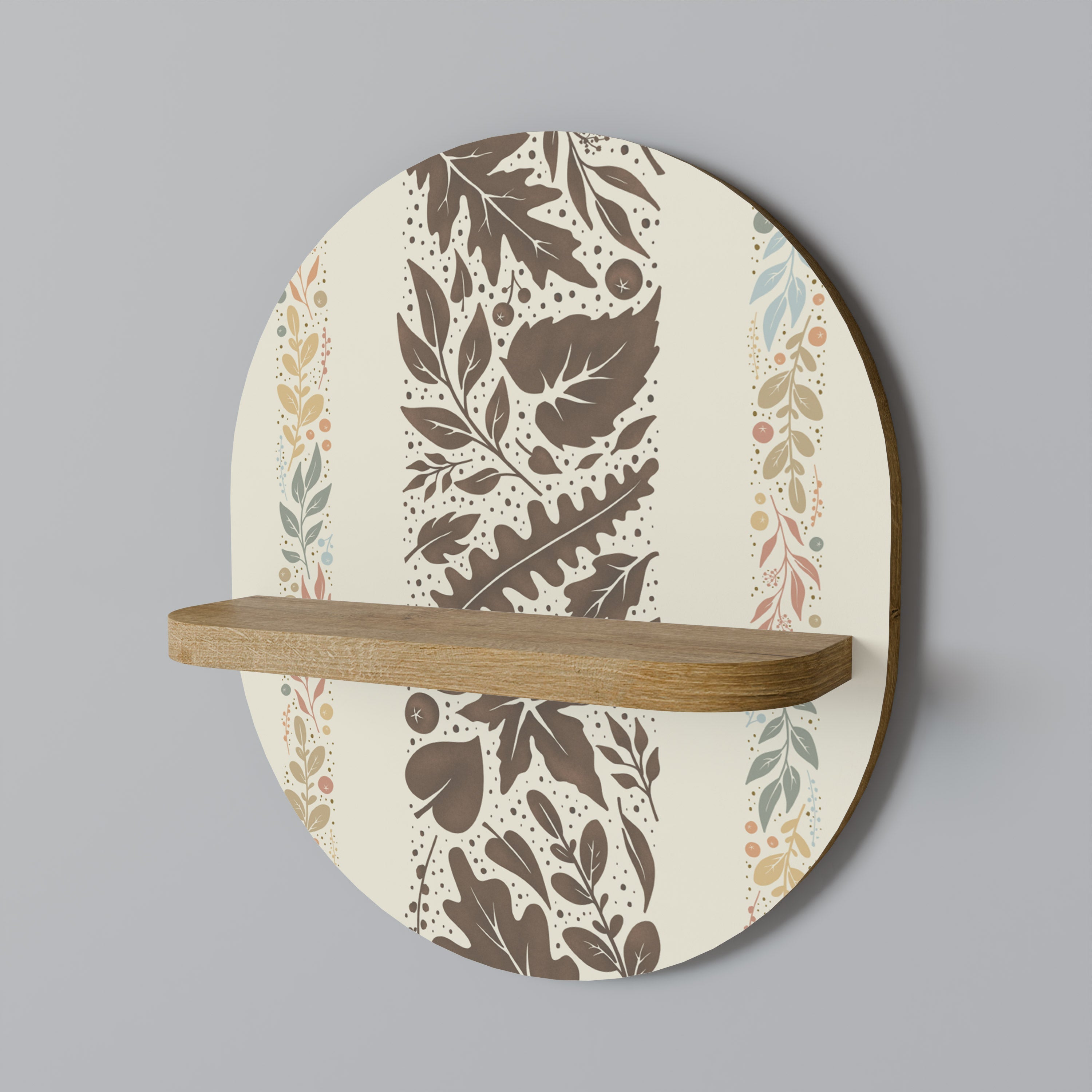 Étagère d'art ovale FOLIAGE TALES effet chêne