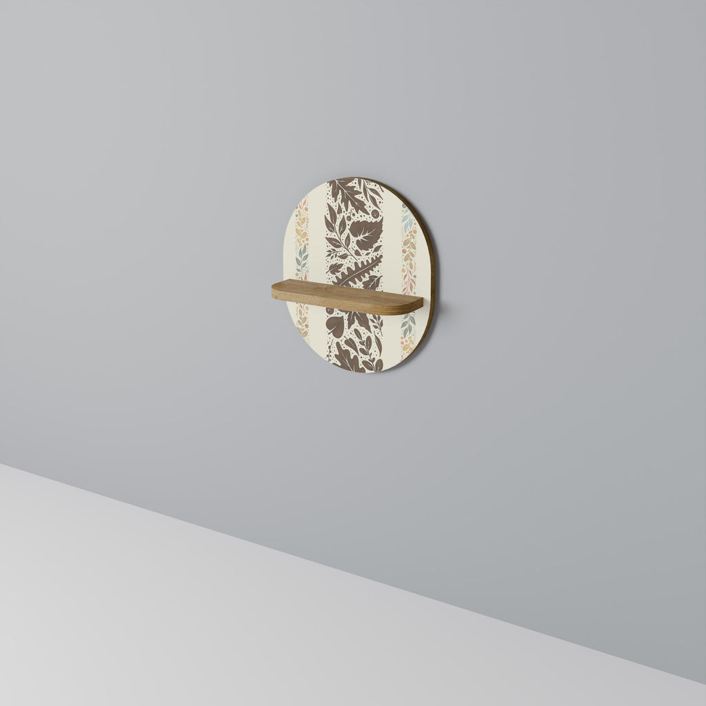 Étagère d'art ovale FOLIAGE TALES effet chêne