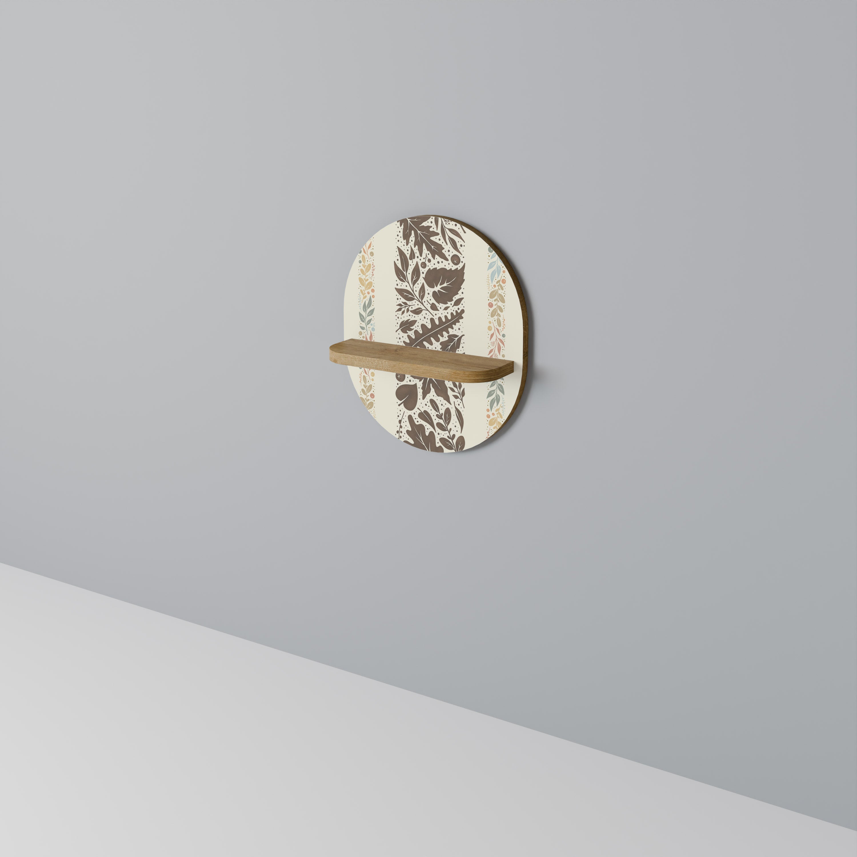 Étagère d'art ovale FOLIAGE TALES effet chêne