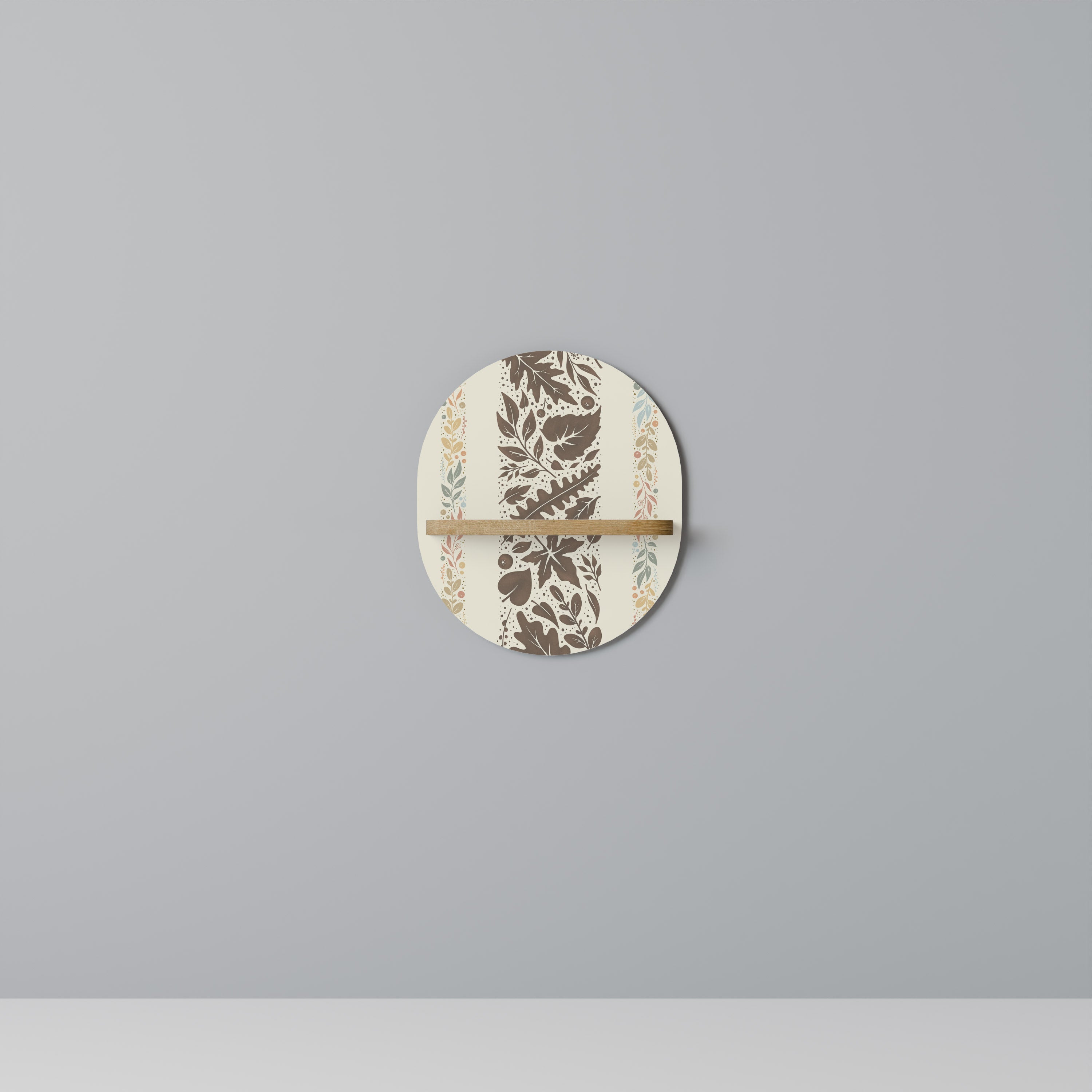 Étagère d'art ovale FOLIAGE TALES effet chêne