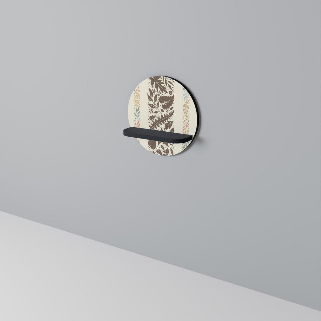 Étagère d'art ronde FOLIAGE TALES en finition noire