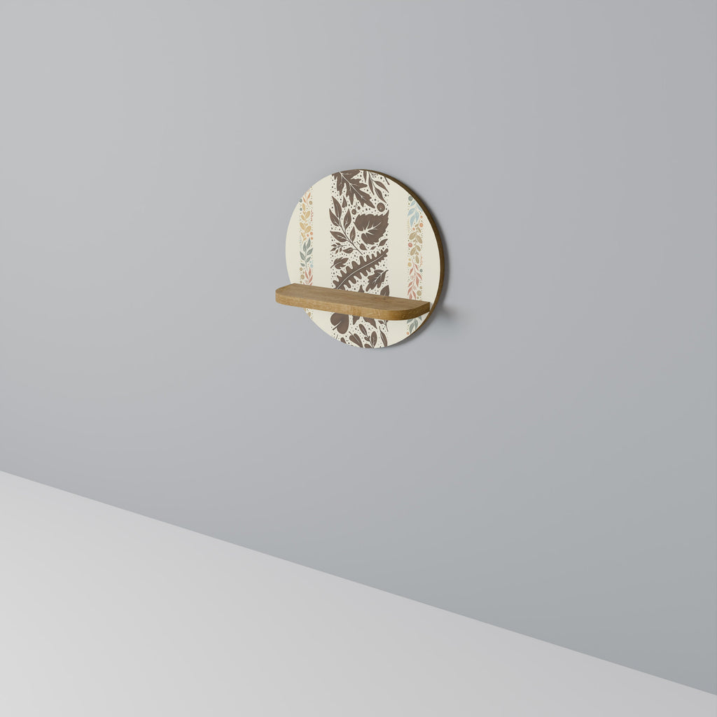 Étagère d'art ronde FOLIAGE TALES effet chêne