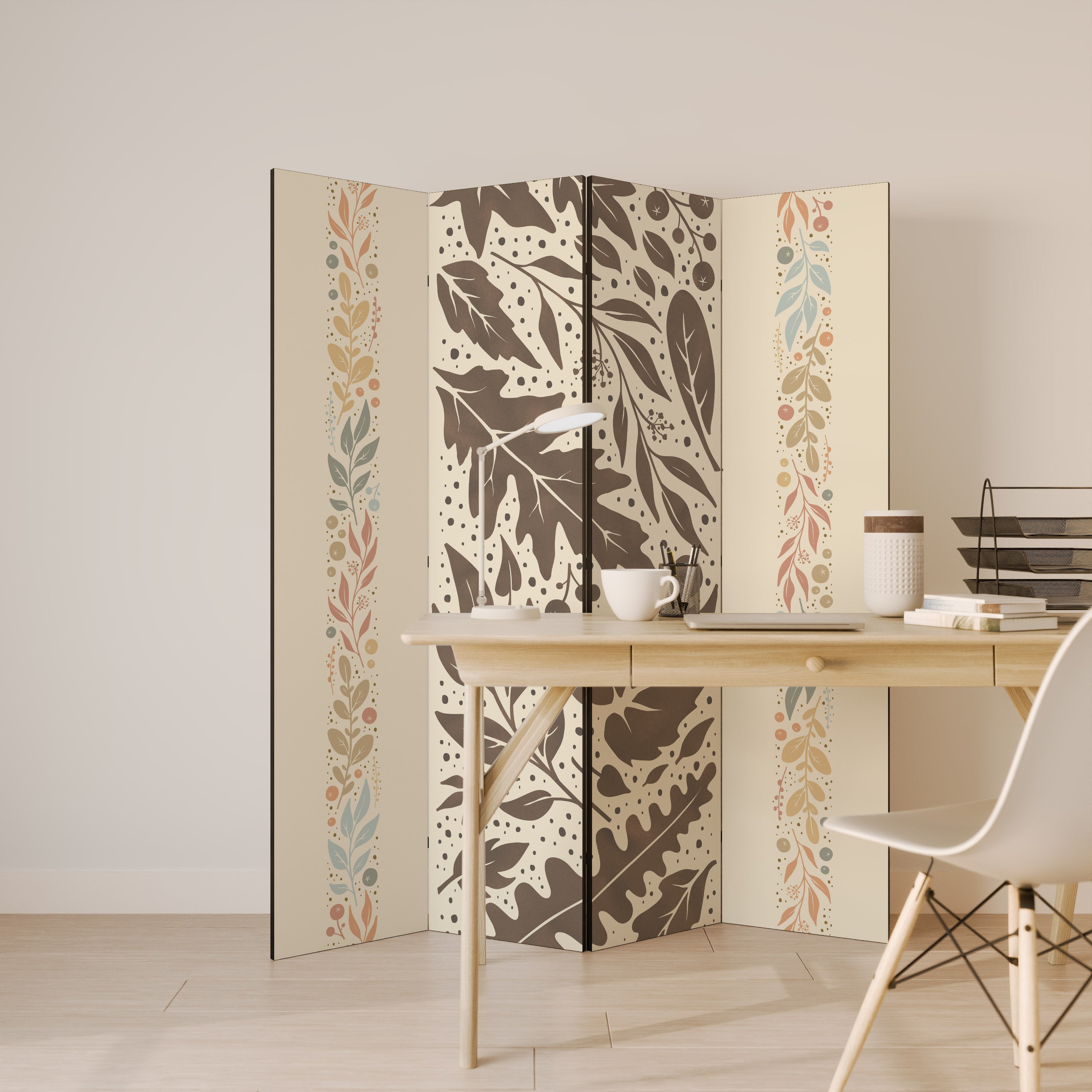 Cloison décorative à 4 panneaux FOLIAGE TALES