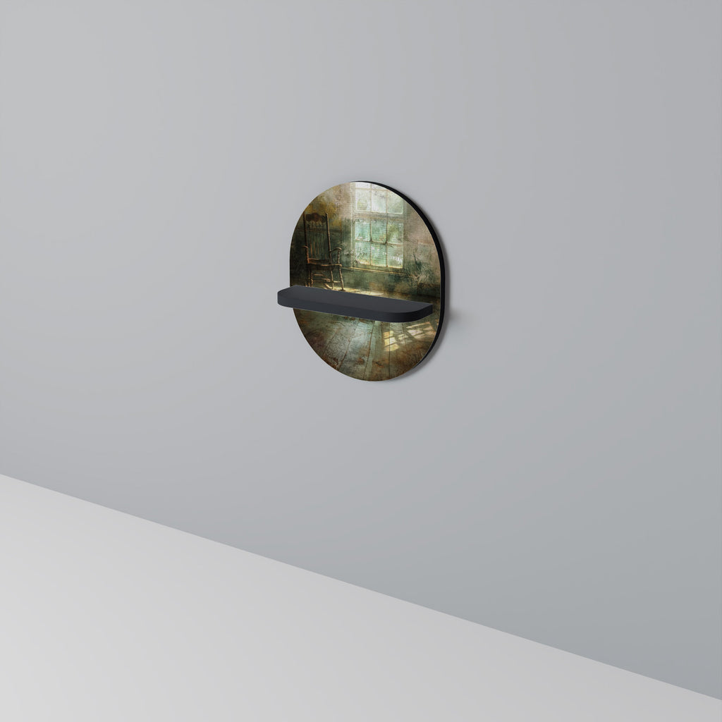 Étagère d'art ovale SUNLIT STILLNESS en finition noire