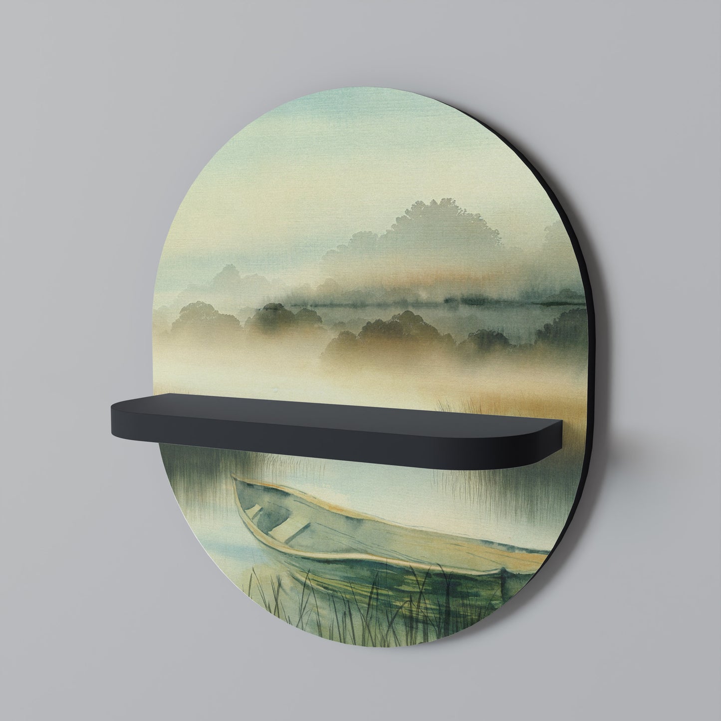 MORNING BY THE LAKE Art Shelf