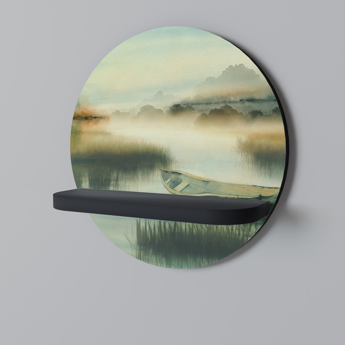 MORNING BY THE LAKE Art Shelf