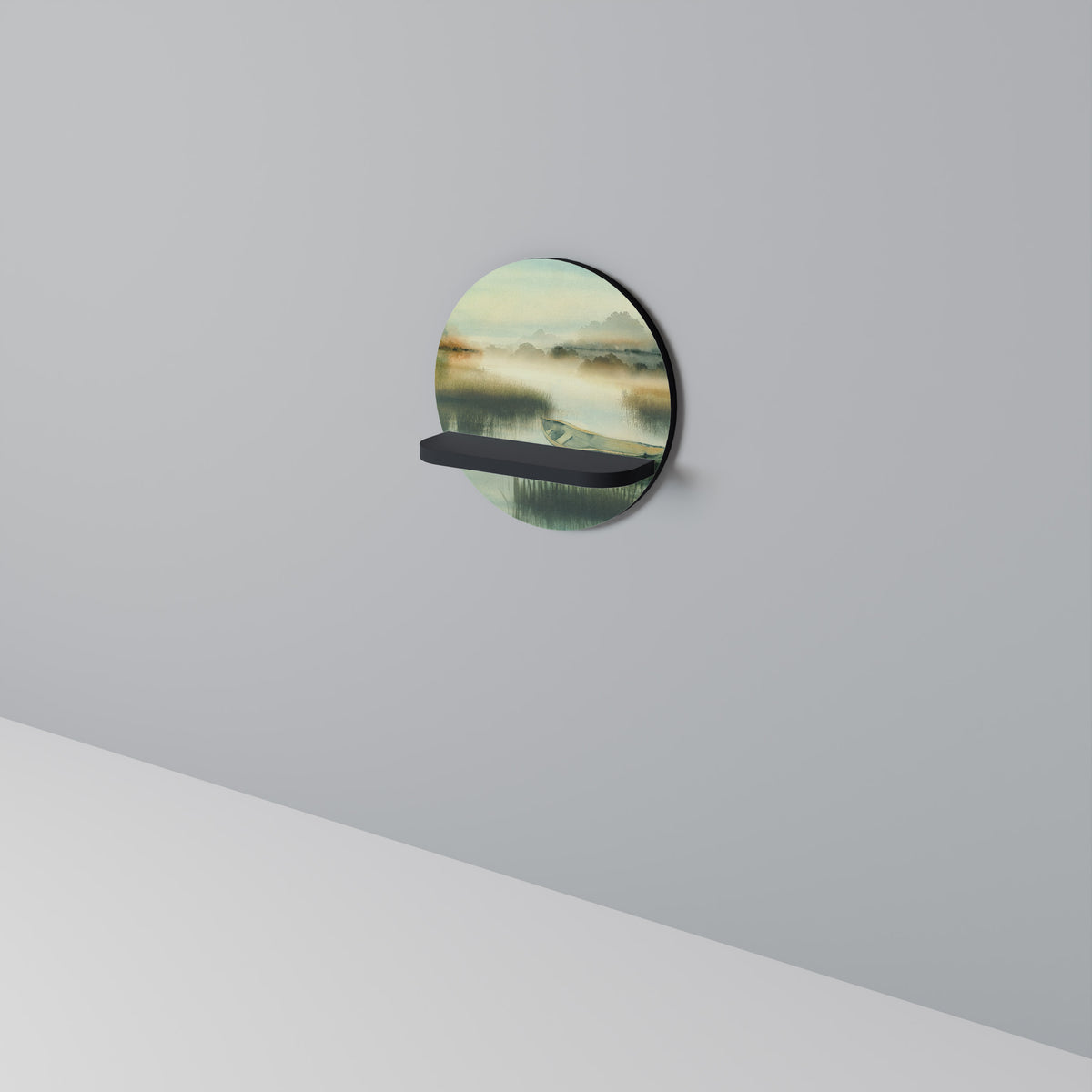 MORNING BY THE LAKE Art Shelf