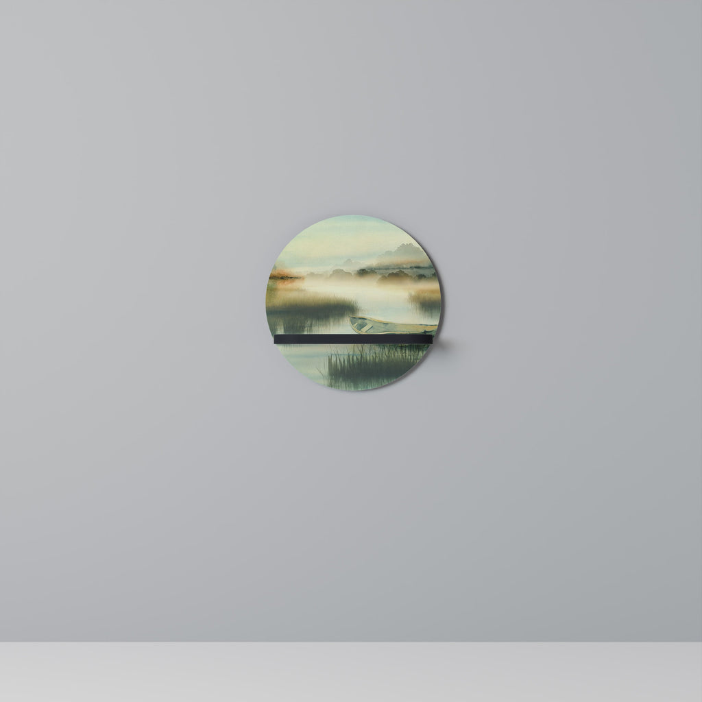 Étagère d'art ronde MORNING BY THE LAKE en finition noire