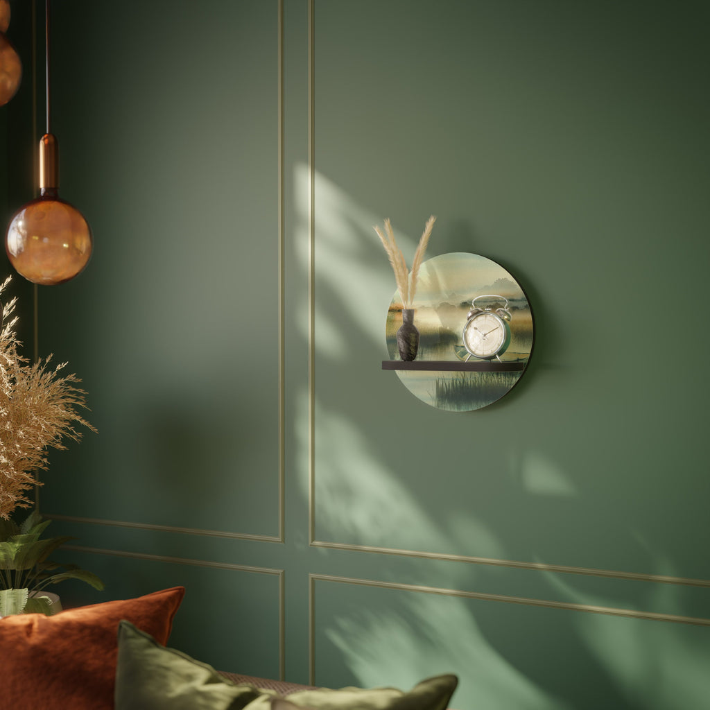 Étagère d'art ronde MORNING BY THE LAKE en finition noire