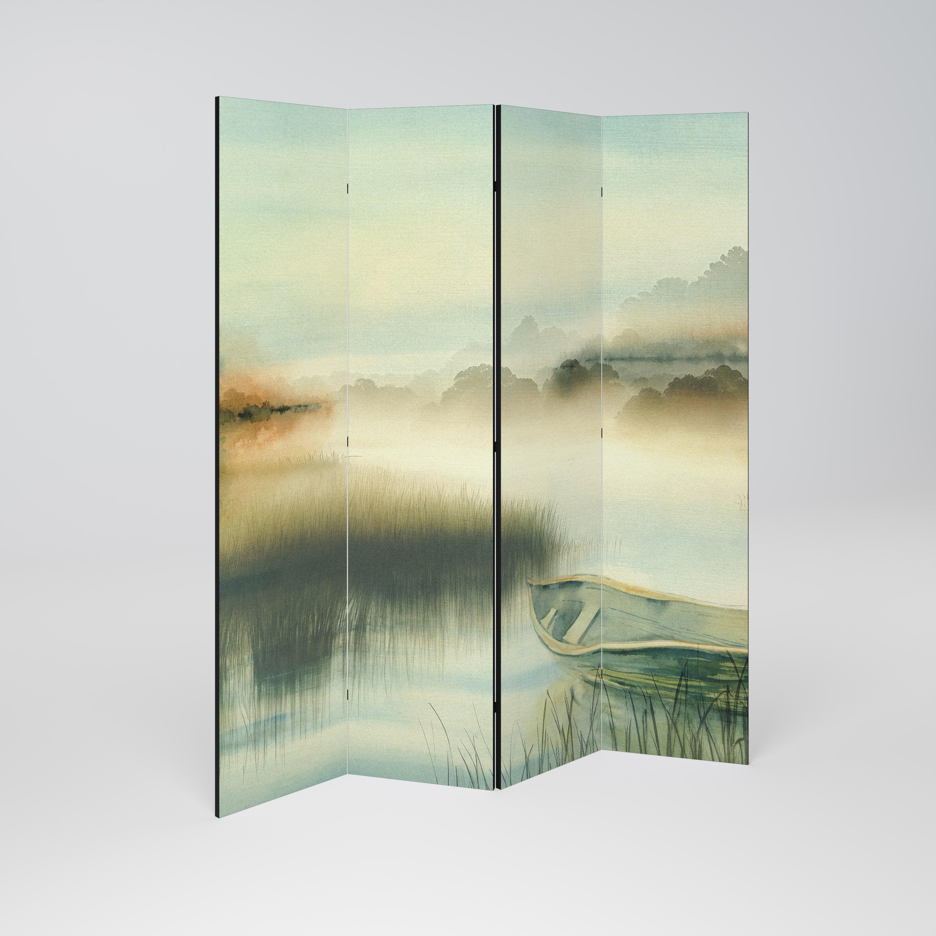 MORNING BY THE LAKE 4-Panel Room Divider