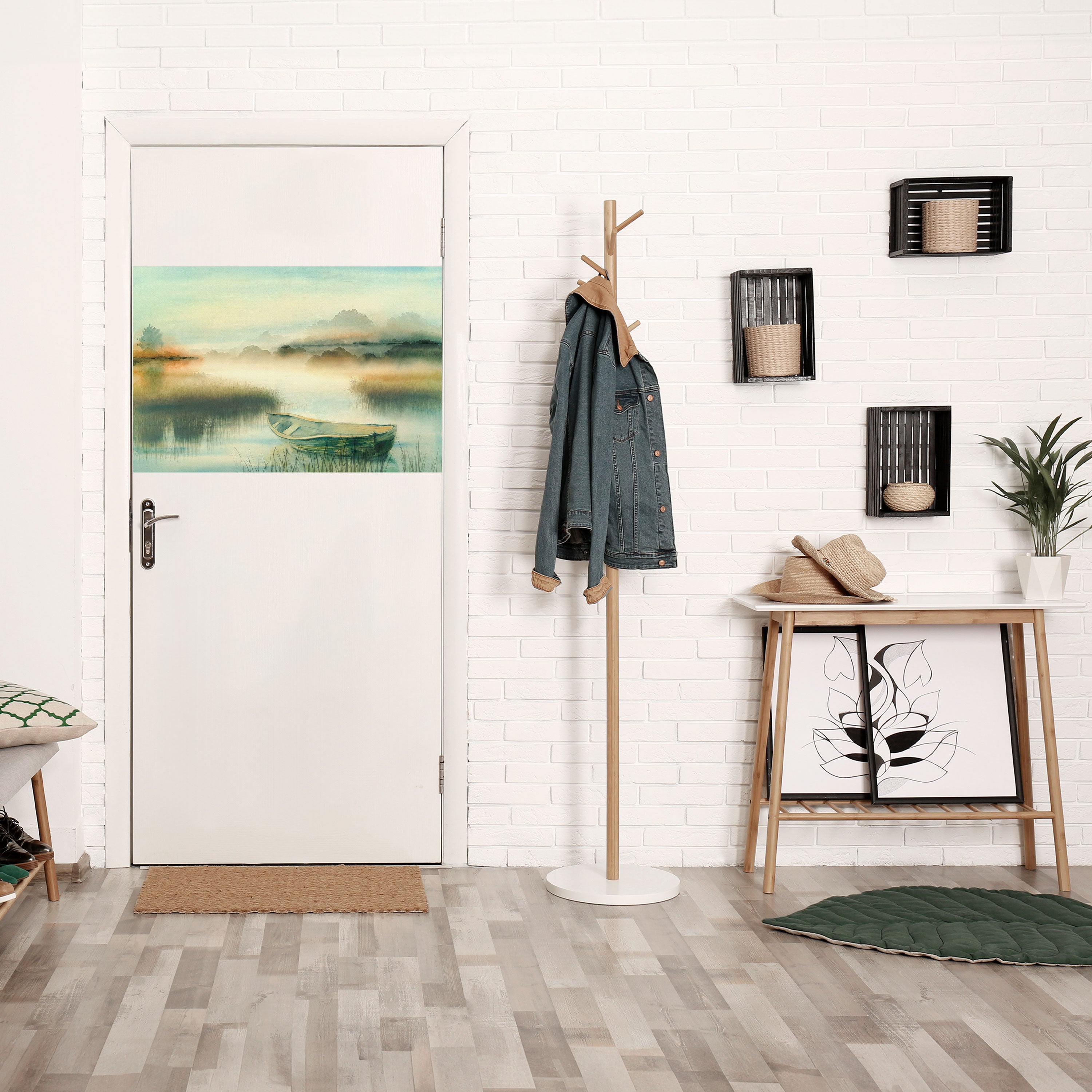 Affiche horizontale autocollante « MATIN AU BORD DU LAC »