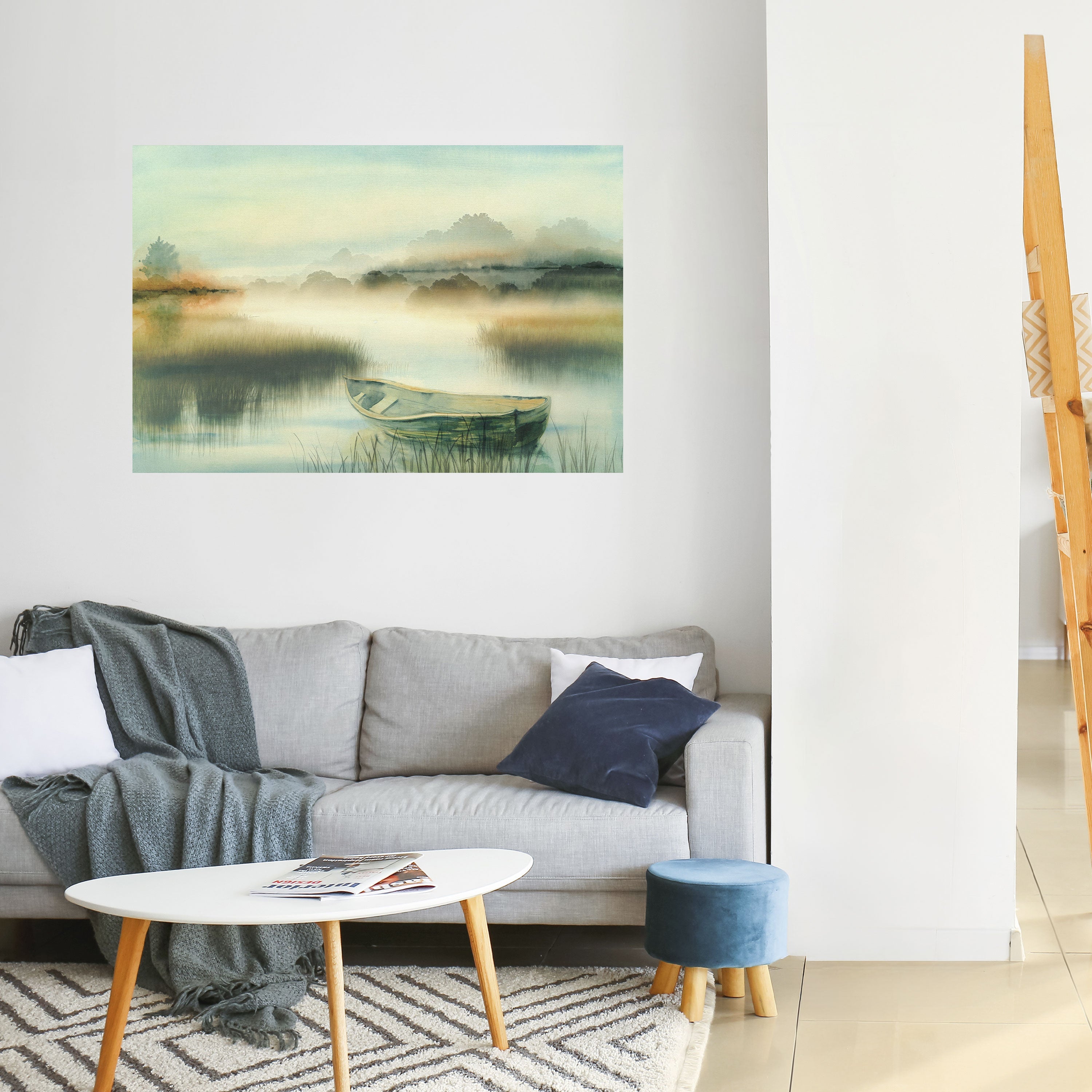 Affiche horizontale autocollante « MATIN AU BORD DU LAC »