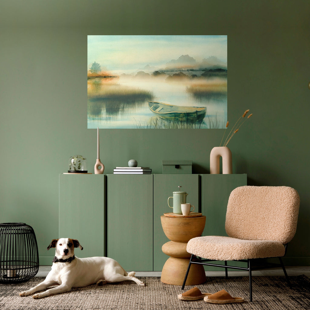 Affiche horizontale autocollante « MATIN AU BORD DU LAC »