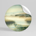 MORNING BY THE LAKE Peel and Stick Round Sticker