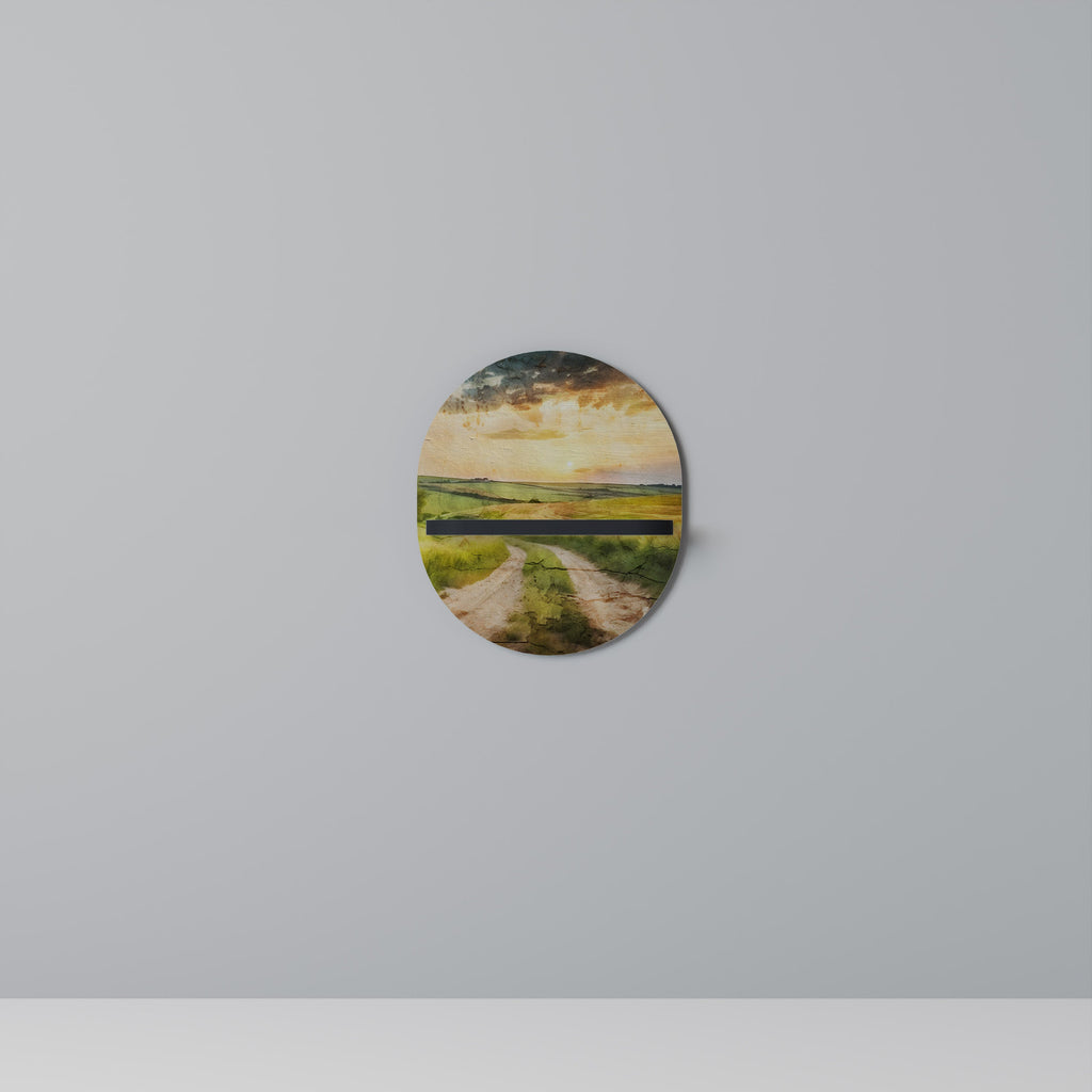 Étagère d'art ovale SUNSET PATH en finition noire