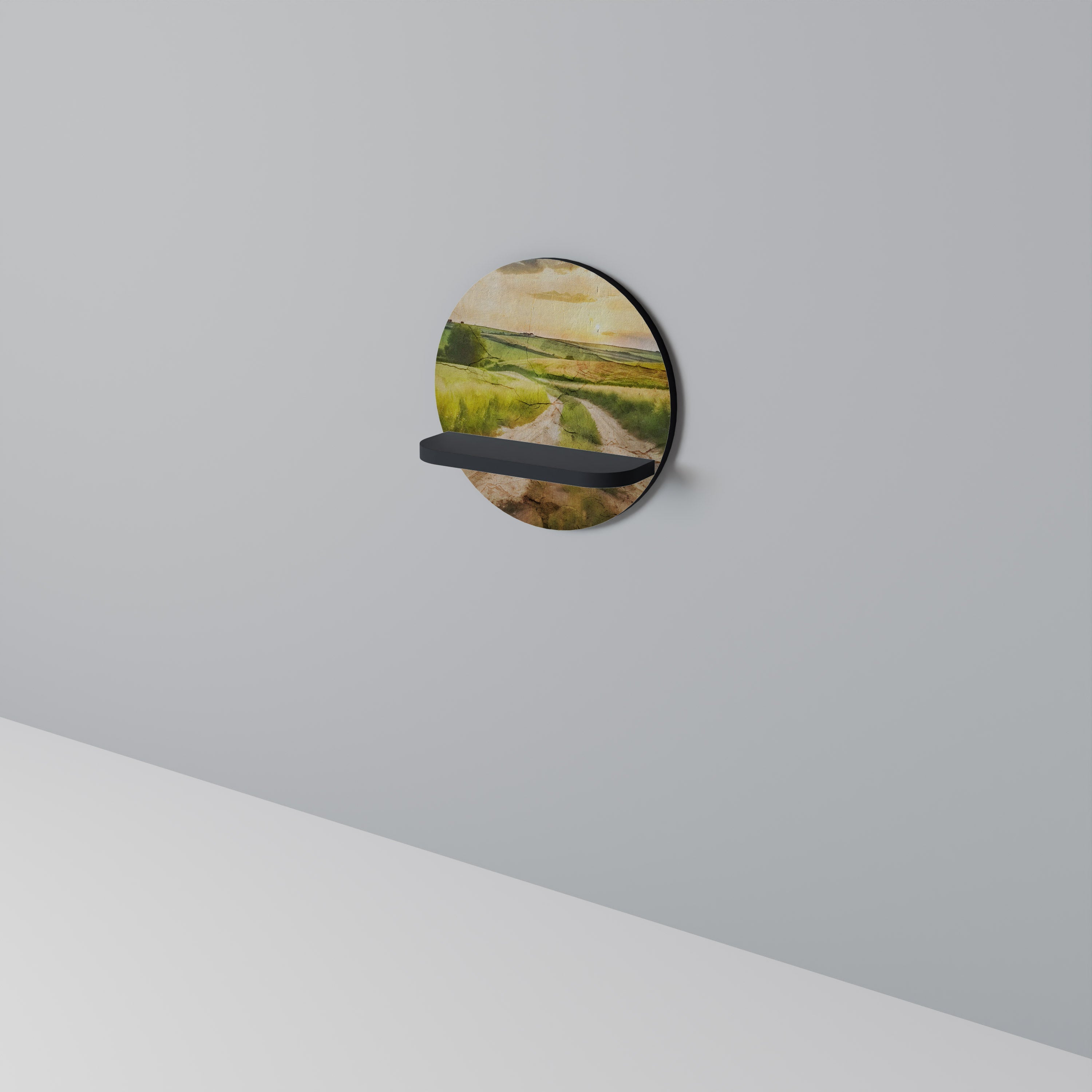 Étagère ronde SUNSET PATH en finition noire