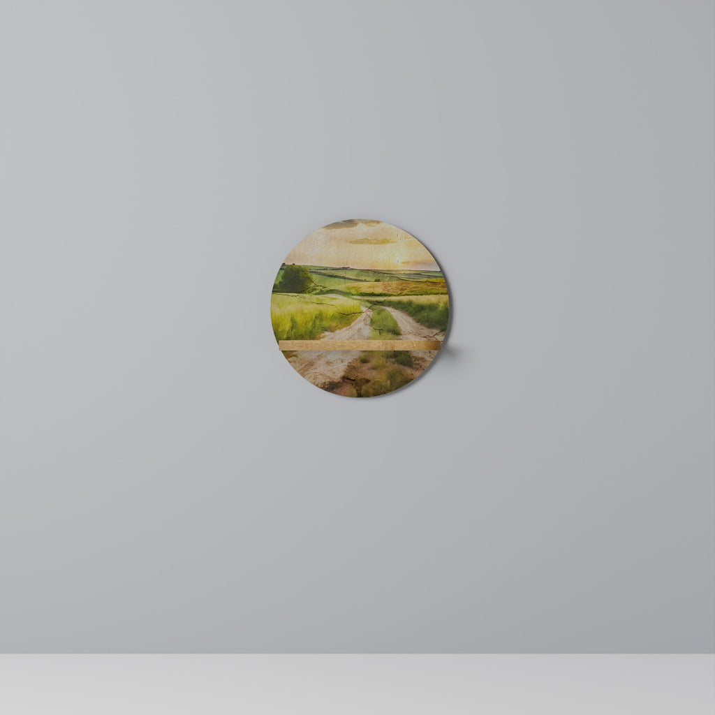 Étagère ronde effet chêne SUNSET PATH