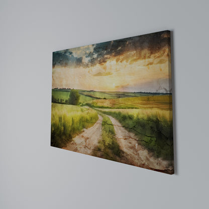 SUNSET PATH Horizontal Canvas Print