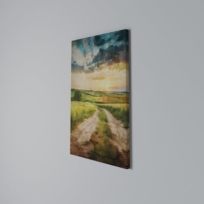 SUNSET PATH Vertical Canvas Print