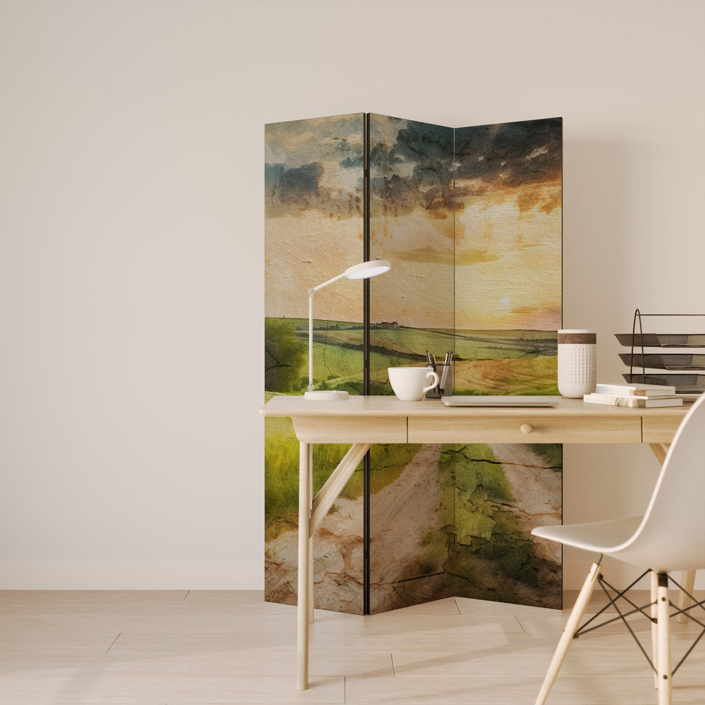 Paravent décoratif à 3 panneaux SUNSET PATH