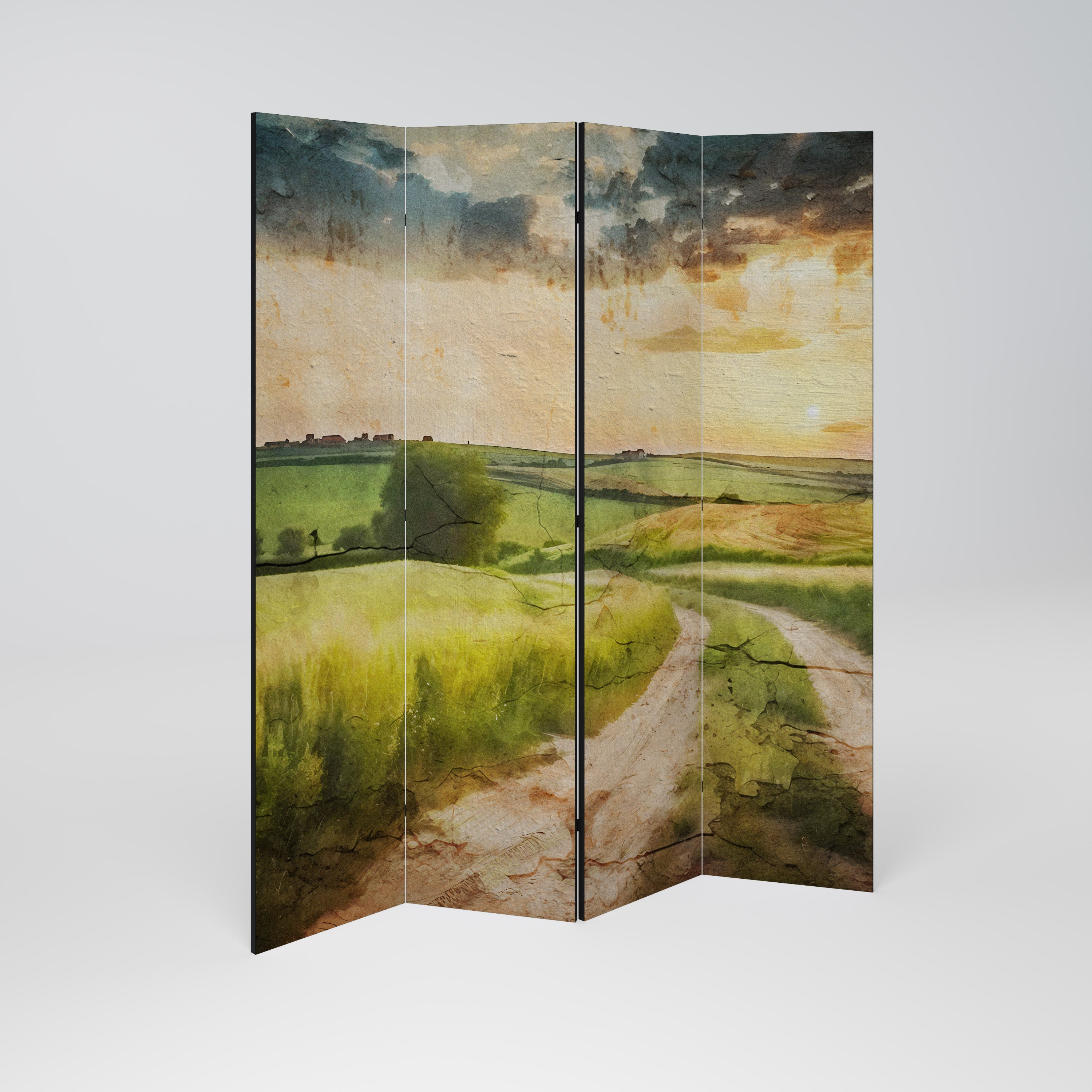 Paravent décoratif à 4 panneaux SUNSET PATH