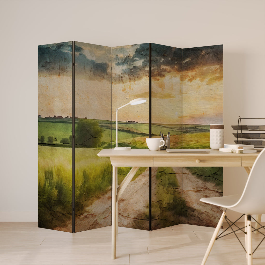 Paravent décoratif à 5 panneaux SUNSET PATH