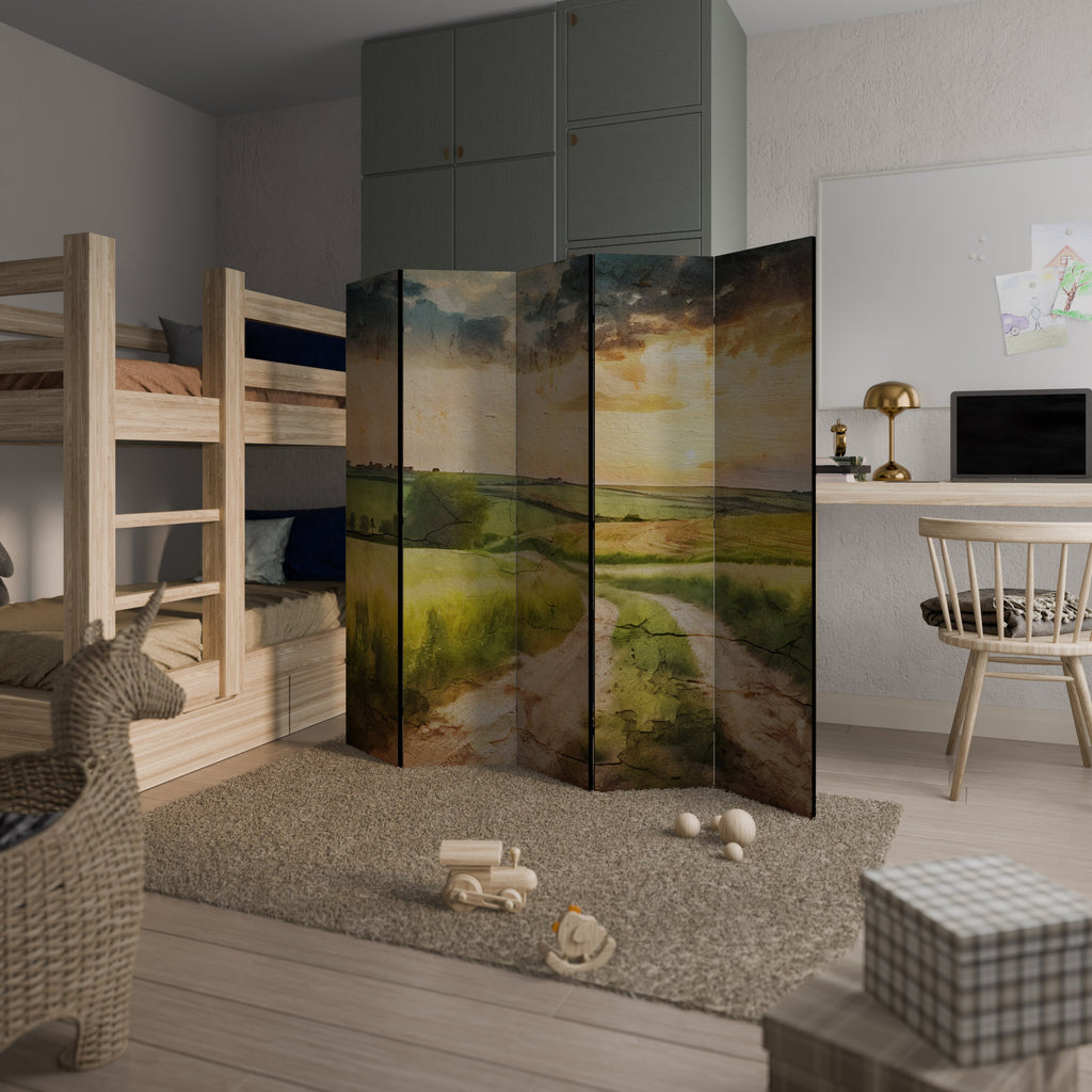Paravent décoratif à 5 panneaux SUNSET PATH