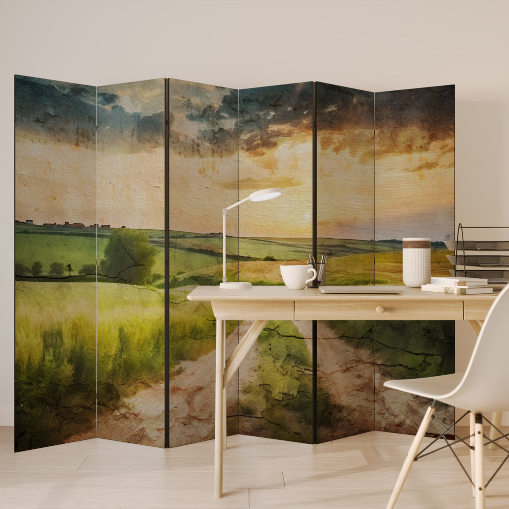 SUNSET PATH 6-Panel Room Divider