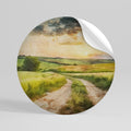 SUNSET PATH Peel and Stick Round Sticker