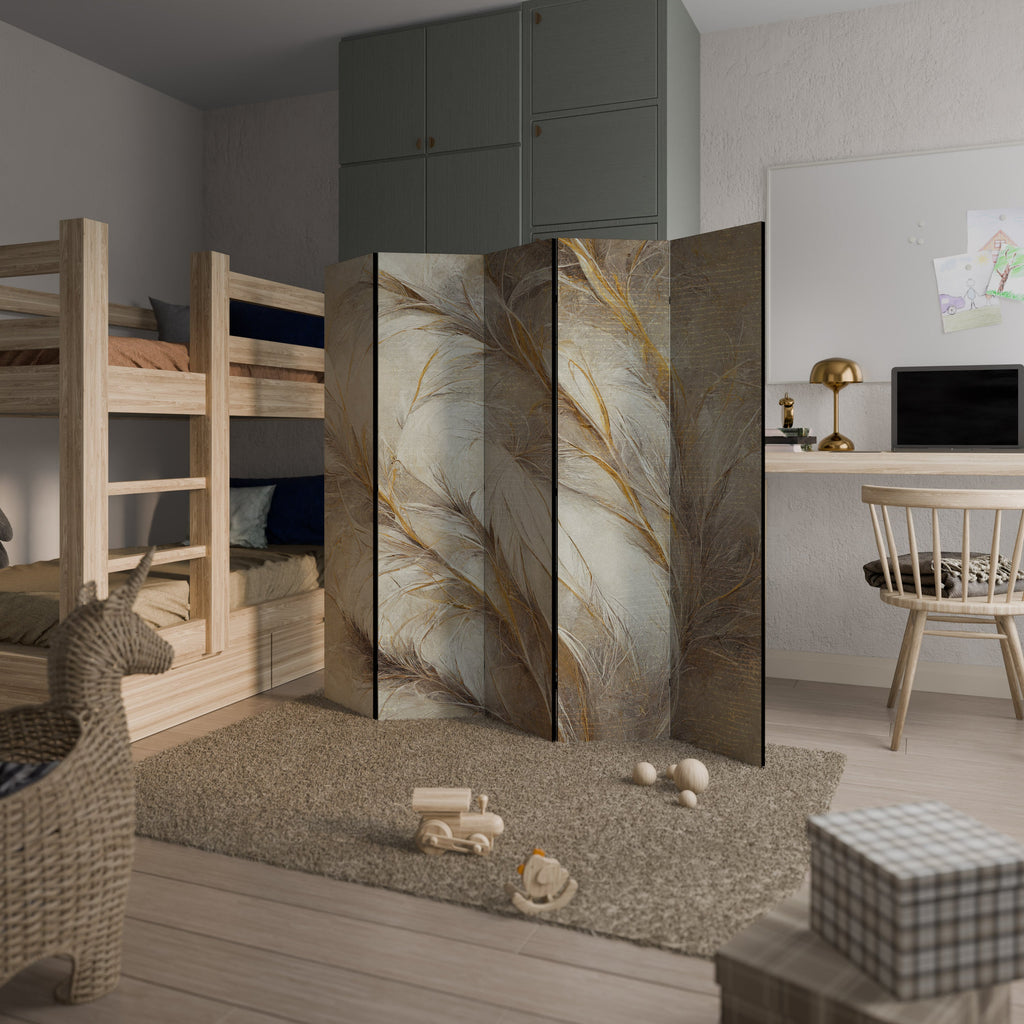 Paravent décoratif à 5 panneaux SOFT PLUMAGE