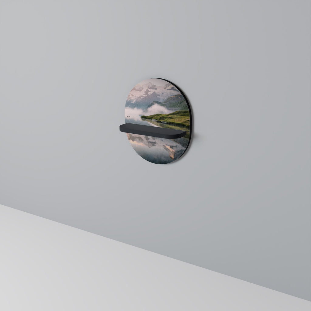 Étagère d'art ovale FOGGY HORIZON en finition noire