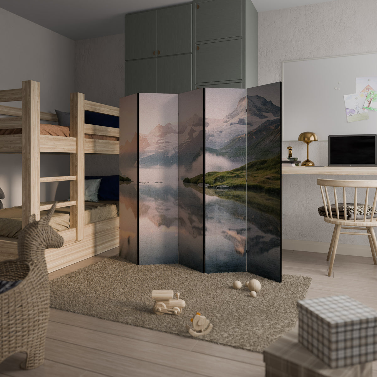 FOGGY HORIZON 5-Panel Room Divider
