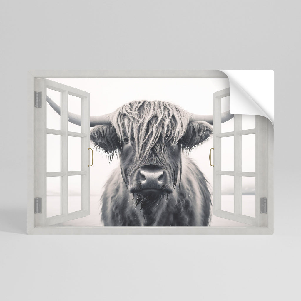 Affiche horizontale autocollante avec vues panoramiques sur les fenêtres