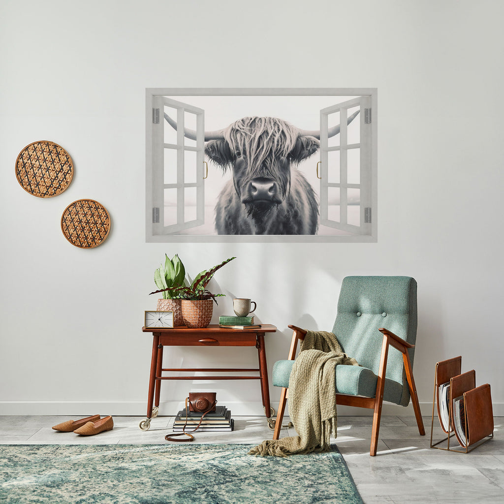 Affiche horizontale autocollante avec vues panoramiques sur les fenêtres