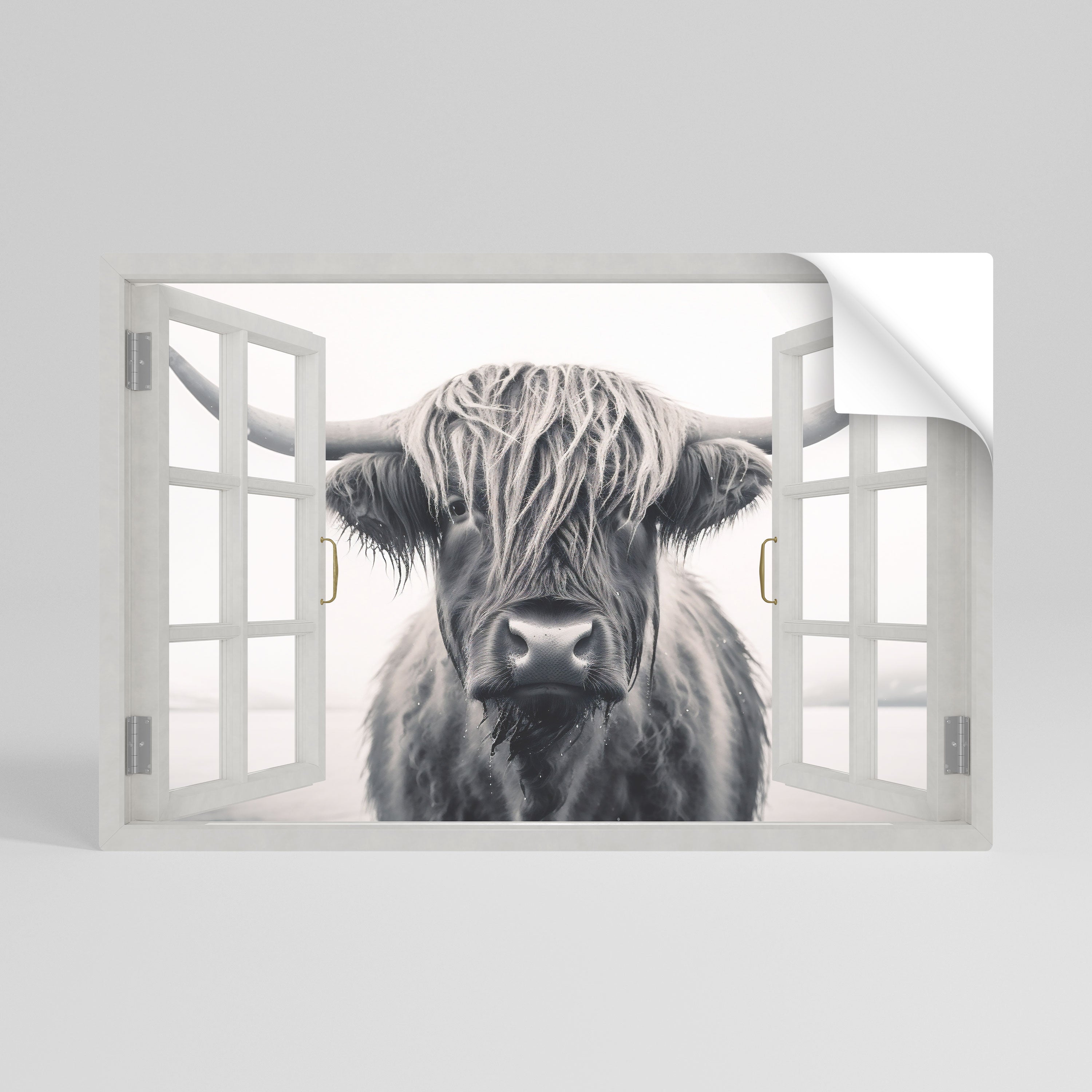 Affiche horizontale autocollante avec vues panoramiques sur les fenêtres