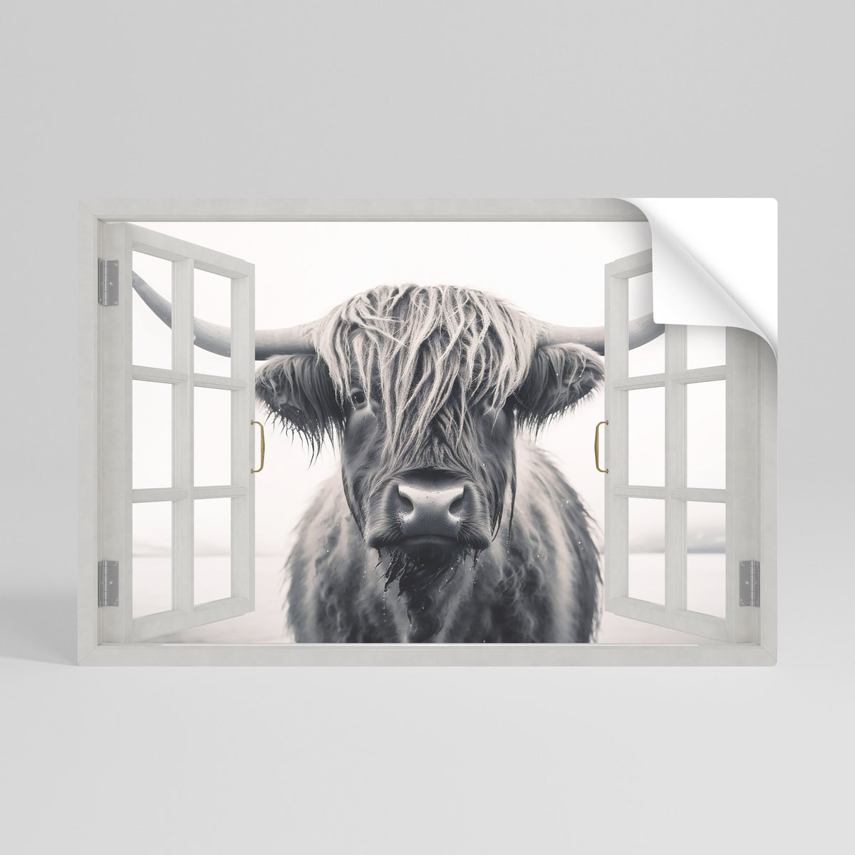 WILDLY WINDOWED VIEWS Peel and Stick Horizontal Poster