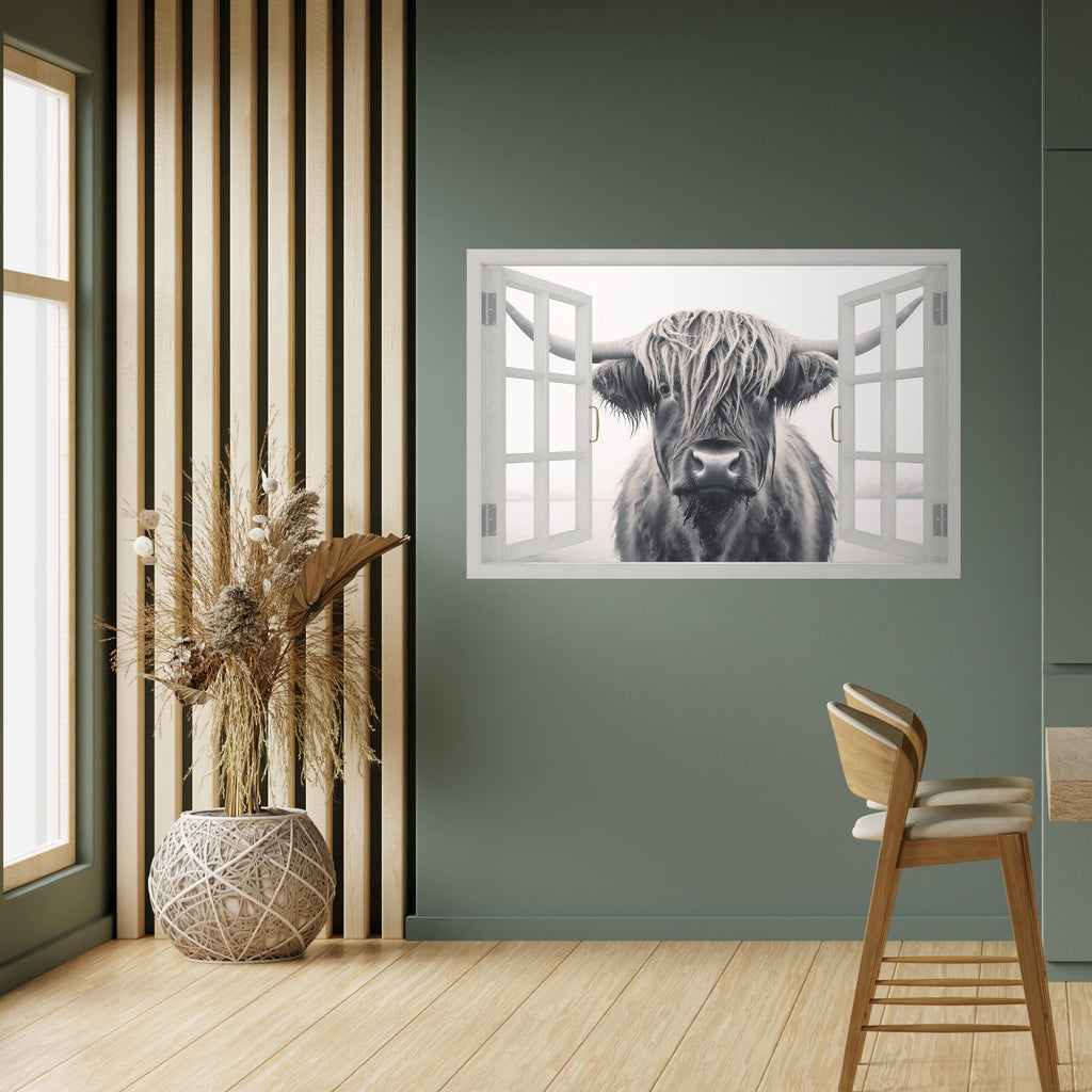 Affiche horizontale autocollante avec vues panoramiques sur les fenêtres