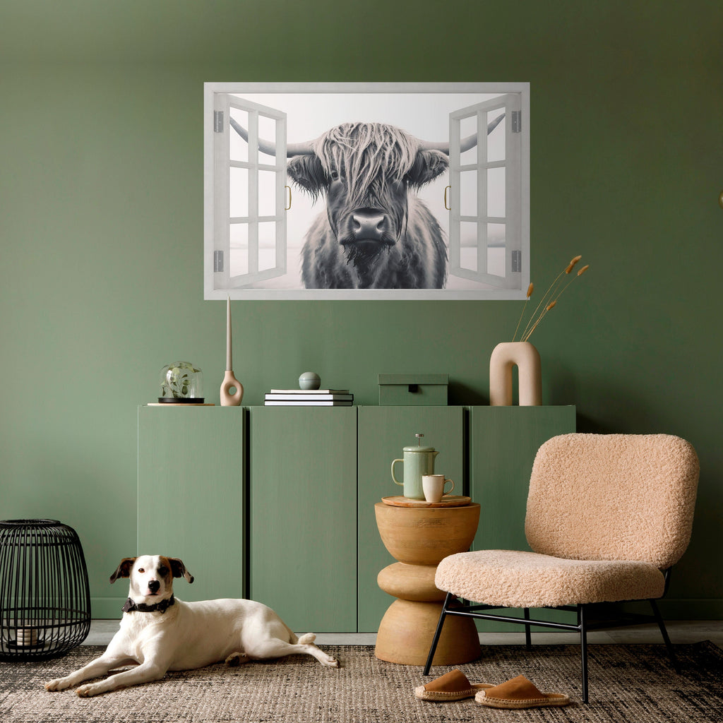 Affiche horizontale autocollante avec vues panoramiques sur les fenêtres