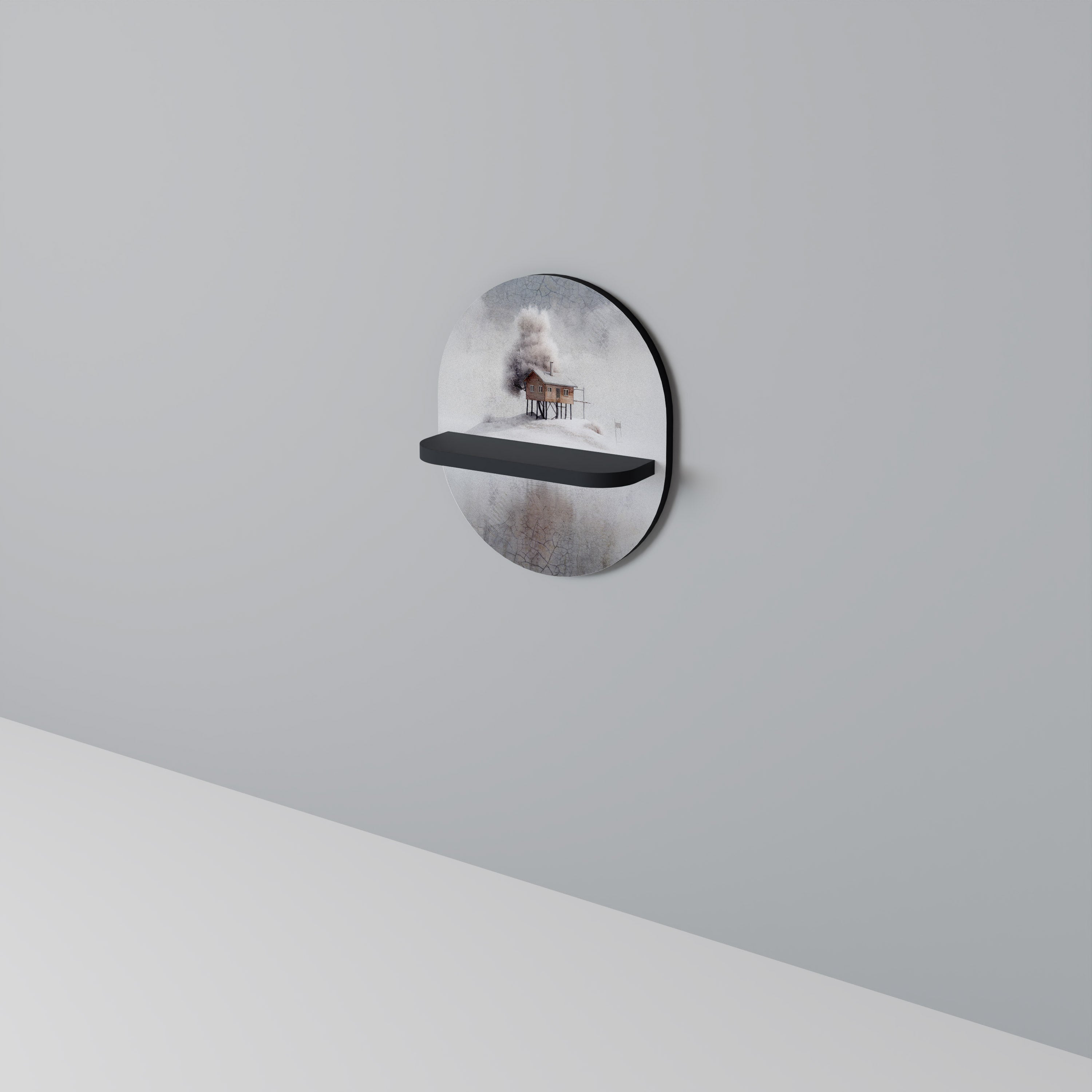 Étagère d'art ovale SILENT CABIN en finition noire