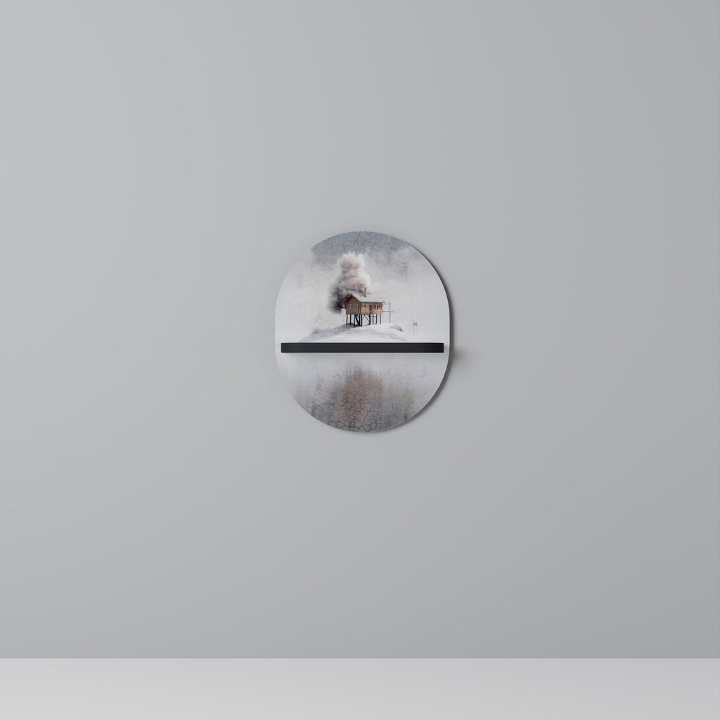 Étagère d'art ovale SILENT CABIN en finition noire