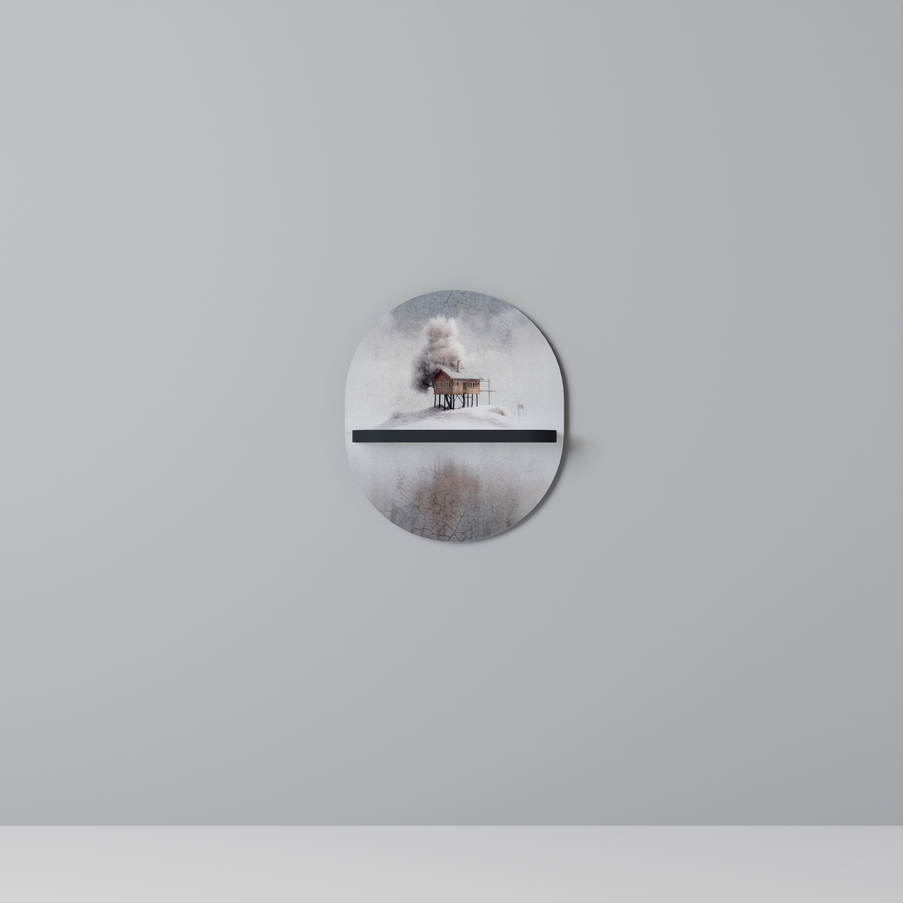 Étagère d'art ovale SILENT CABIN en finition noire