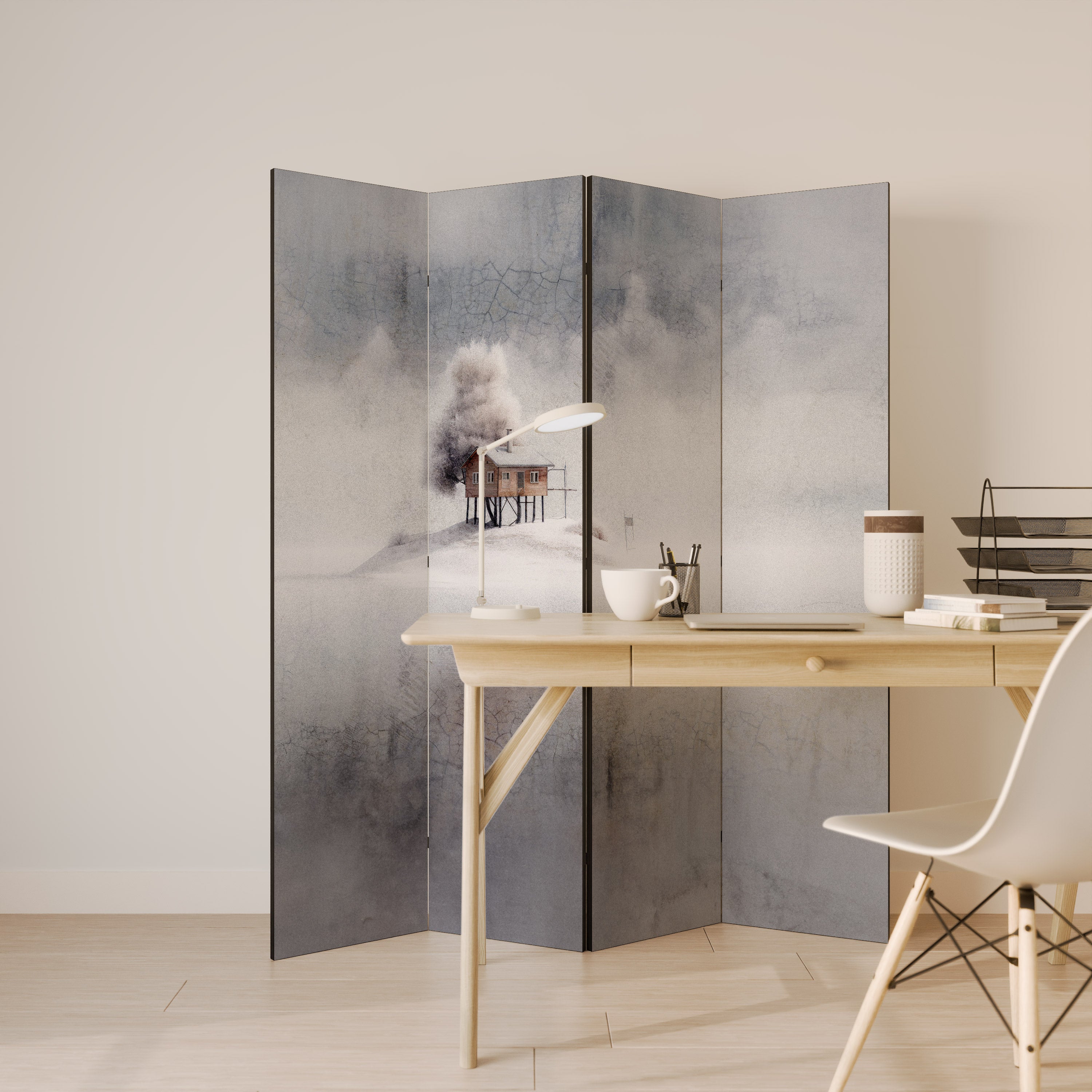 SILENT CABIN 4-Panel Room Divider