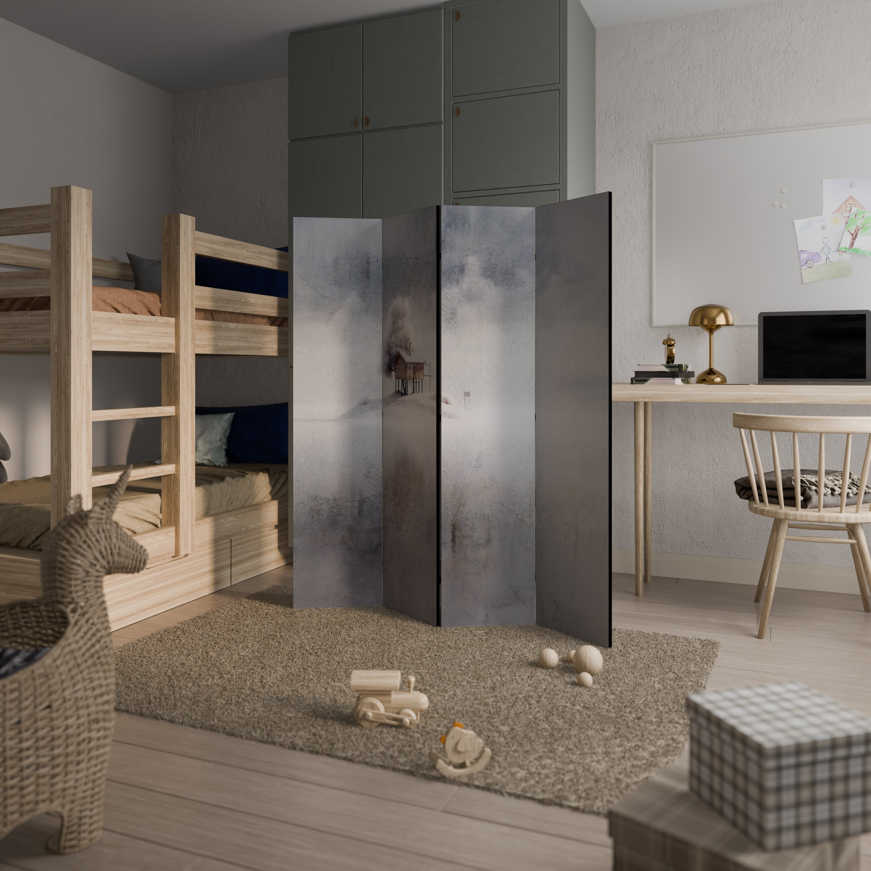 SILENT CABIN 4-Panel Room Divider